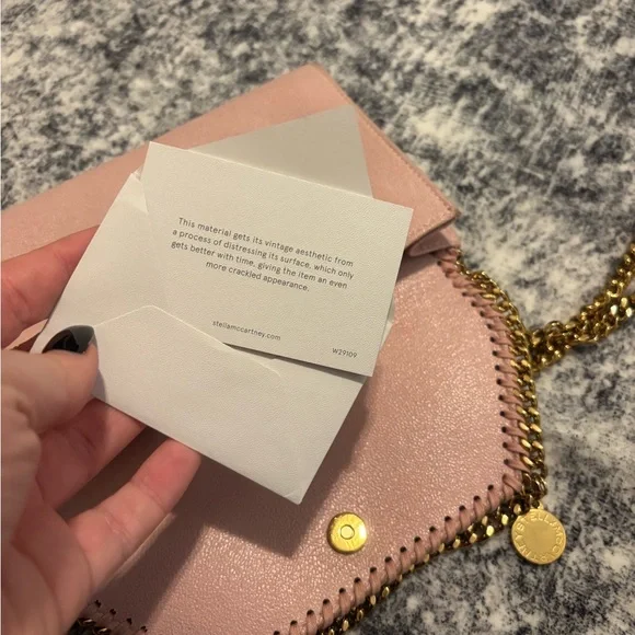 REAL STELLA MCCARTNEY Elegant Pink Chain Shoulder Bag